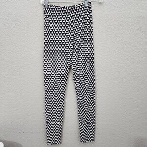 Hotkiss Black & White Geometric Triangle Print Leggings Stretchy Waist 21